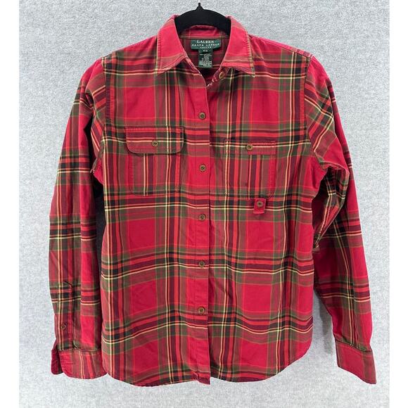 Lauren by Ralph Lauren Tops - Vintage Lauren by Ralph Lauren Women's sz S Petite Red Plaid Button Down Flannel